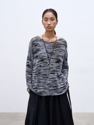 Gradient-Dyed Knit Long-Sleeve Top for Effortless Style