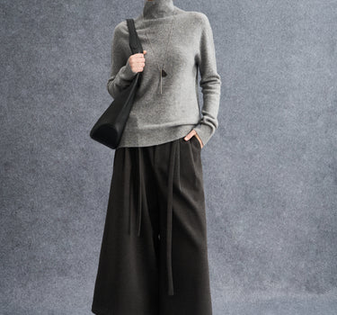 Classic Wool High-Collar Long-Sleeve Top