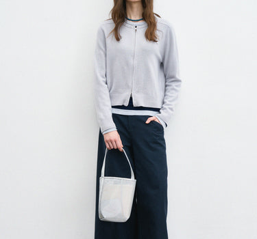 Vintage Double-Zip Merino Wool Cardigan Sweater