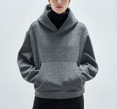 Cozy Wool-Texture Hoodie with Modern Silhouette