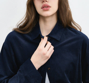 Elegant Vintage Collared Corduroy Top