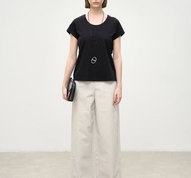 Minimalist Pleated Short Sleeve T-Shirt