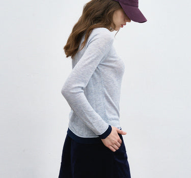 Lightweight Minimalist Crewneck Knit Top
