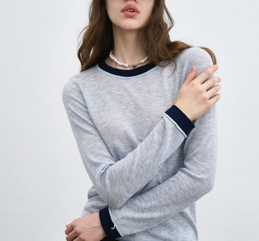 Lightweight Minimalist Crewneck Knit Top