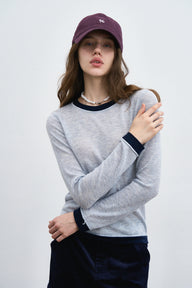Lightweight Minimalist Crewneck Knit Top