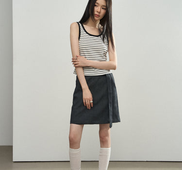 Striped Tank Top with Color-Blocked Trim
