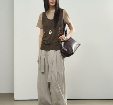 Pleated High-Waist Balloon Pants