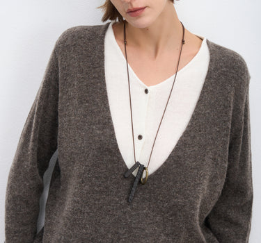 Elegant V-Neck Layered Sweater