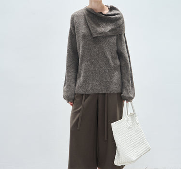 Elegant Dropped-Shoulder Knit Pullover