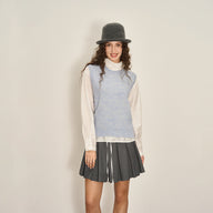 Fringe Detail Round Neck Sleeveless Sweater