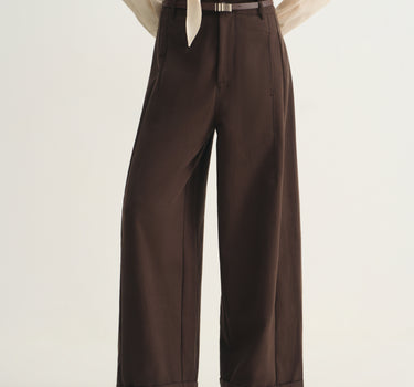 Lyocell Cotton Straight Leg Trousers for Women