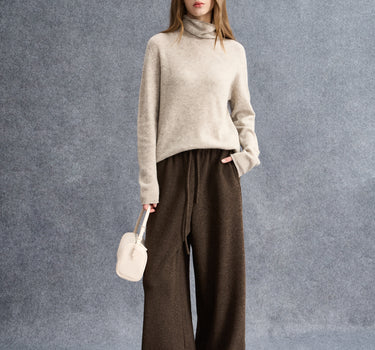 Relaxed Fit Drawstring Wide-Leg Pants