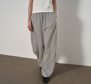 Color-Blocked Drawstring Workwear Casual Pants