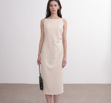 Minimalist Waist-Tucked Tank Midi Dress
