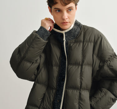 Oversized Merino Two-Piece Style Quilted Down Jacket
