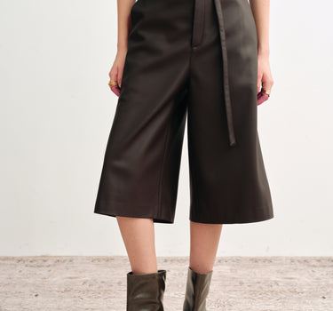 7/8-Length PU Leather Pants