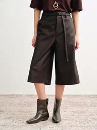 7/8-Length PU Leather Pants