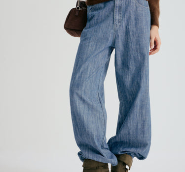 Women’s Vintage-Washed Wide-Leg Jeans