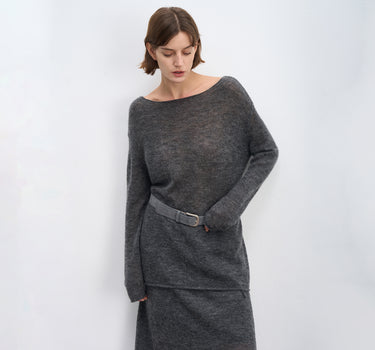Wool Off-Shoulder Sweater Dress Set
