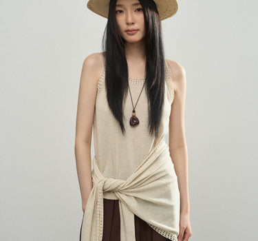 Lace-Trimmed Openwork Cardigan