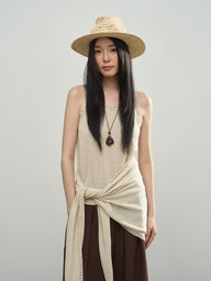 Lace-Trimmed Openwork Cardigan