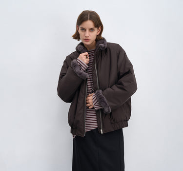 Stand Collar Fur Collar Winter Coat