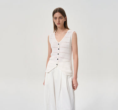 Relaxed Fit Lace-Up Knit Top with Cinched Waist