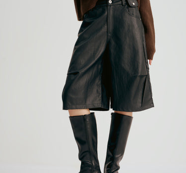 Edgy High-Waisted PU Leather Pants