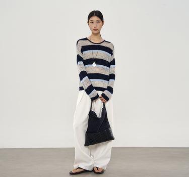 Designer Openwork Knit Shirt