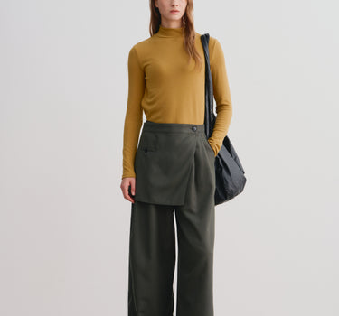 Wrap-Style Wide-Leg Pants