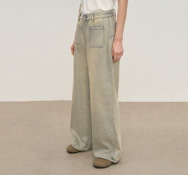 Women’s Fleece-Lined Deconstructed Pocket Jeans