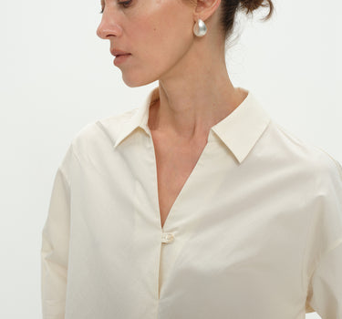 Cotton V-Neck Slouchy Shirt