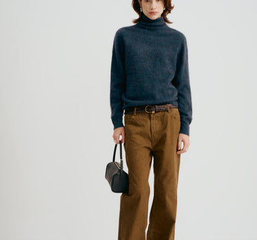 High-Waisted Flared Denim Pants