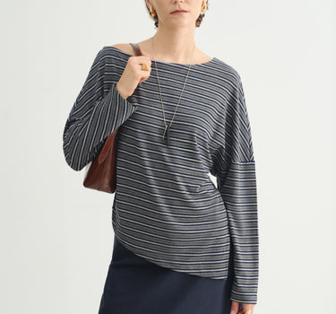 Women's Loose Fit Striped Knit Top