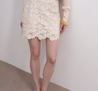 Romantic Textured Lace Skirt for Women