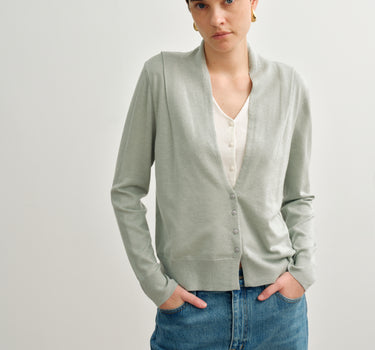 Folded V-Neck Knit Sweater