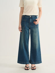 Casual High-Rise Jeans with Patch Pockets