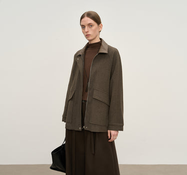 Modern Plaid Collar Casual Cotton Coat