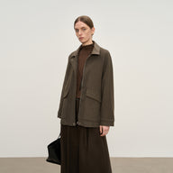 Modern Plaid Collar Casual Cotton Coat