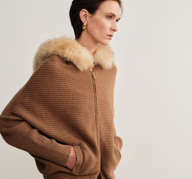 Batwing-Sleeve Hooded Sweater
