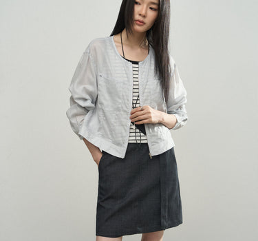 Stylish Split-Front Jacket with Key Pouch
