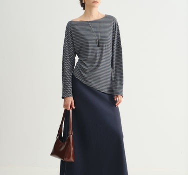 Women's Loose Fit Striped Knit Top