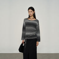 Luxury Gradient Knit Alpaca Wool Sweater