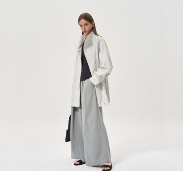 Urban Casual Trench Coat with Stand Collar