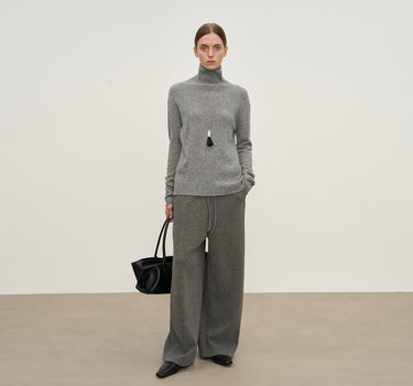 High-Neck Wool Layering Sweater for Winter