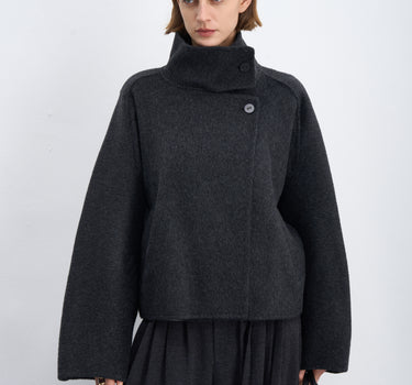 Sheepskin Stand Collar Oversized Coat