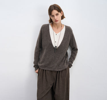 Elegant V-Neck Layered Sweater