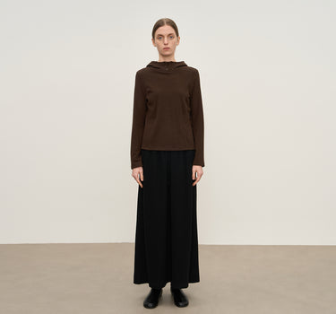 Cozy Brushed Fabric Cropped Hoodie