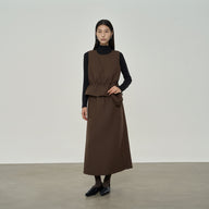 Quilted Sleeveless Waist Defining Top and Skirt