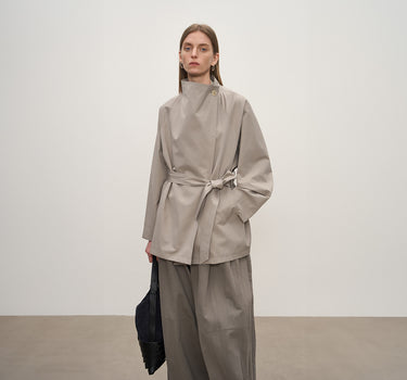 Versatile Stand Collar Trench Coat